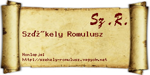 Székely Romulusz névjegykártya